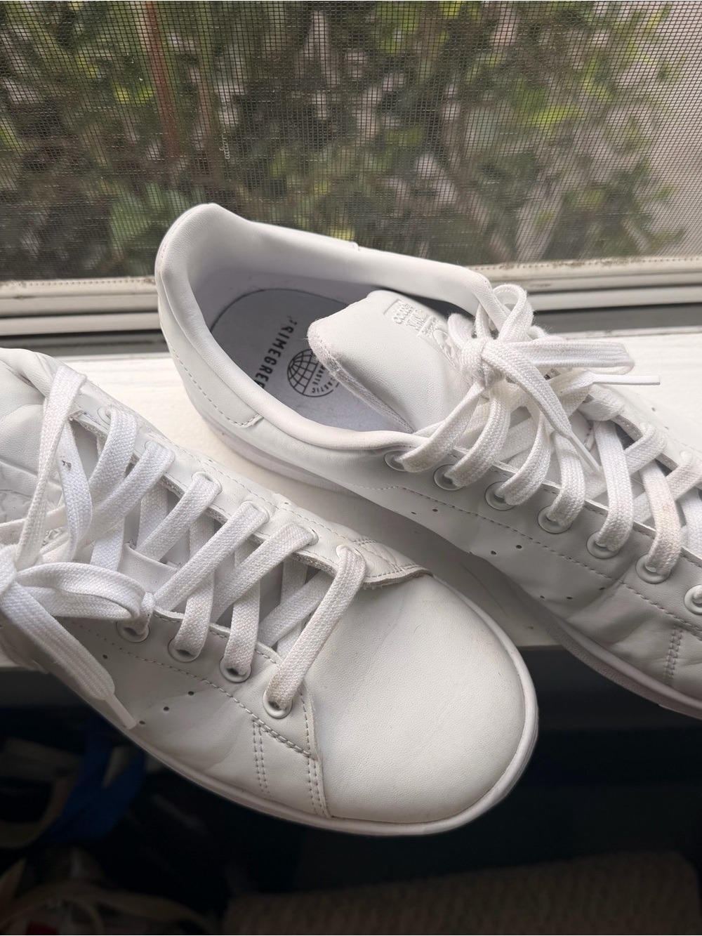 Classic All-White Leather Sneakers - Picture 2 of 3